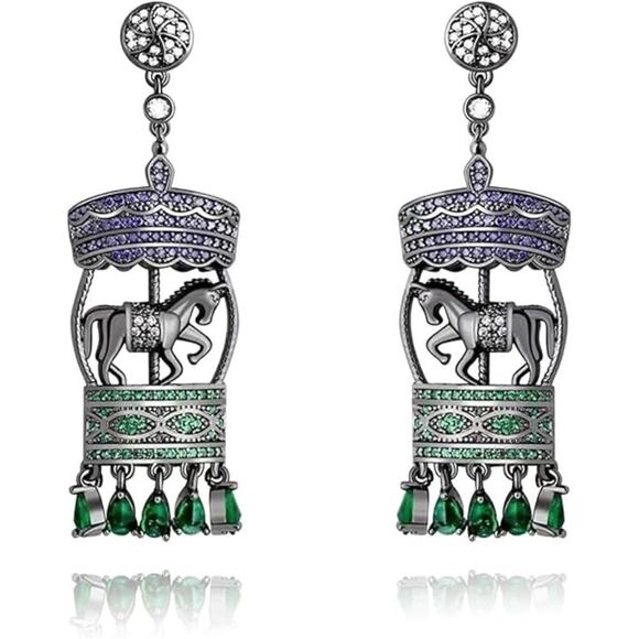 Carousel Dangle Earrings M1225 - Picture 1 of 4
